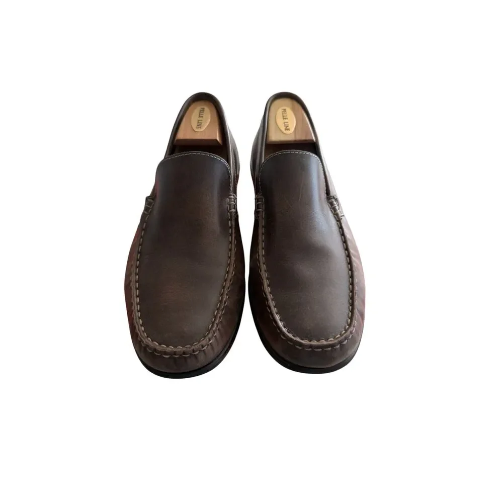 ECCO Fusion II Men's Cocoa Brown Leather Slip-On Moc Toe Loafers